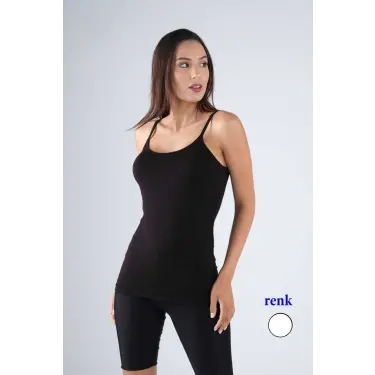 LYYN Bambu Kadın Askılı Atlet Beyaz