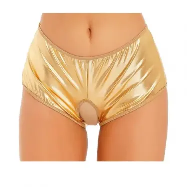 LYYN Fantezi Altın Özel Bölgeleri Açık Parlak Külot