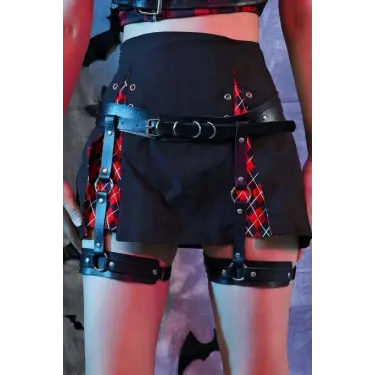 LYYN Seksi Deri Jartiyer Harness - Brf804
