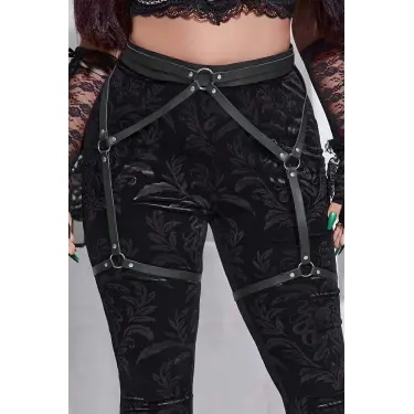 LYYN Seksi Deri Jartiyer Harness - Brf956
