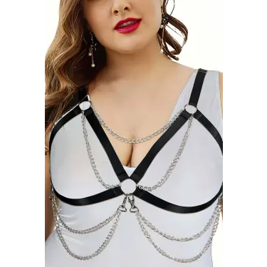 LYYN Seksi Lastik Göğüs Harness - Brf799
