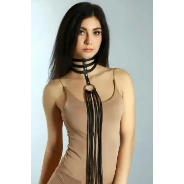 LYYN Şık Deri Püsküllü Tasma Harness - Brf1021