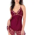 Arias Closet Bordo Kısa Saten Gecelik