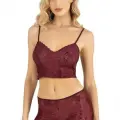 Arias Closet Bordo Saten Şort Takımı 9219
