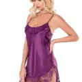 Arias Closet Mor Kısa Saten Gecelik