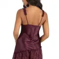 Arias Closet Mürdüm Kısa Saten Gecelik 8238