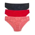 LYYN 3 Adet Önü Dantelli Transparan Kadın Slip Külot S81