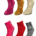 LYYN 6 Adet Dikişsiz Tüylü Sıcak Tutan Ev Çorabı