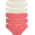 LYYN 6 Adet Önü Dantelli Transparan Kadın Slip Külot S35