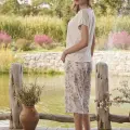 LYYN Çiçek Desenli Ve Baskılı you Are Awesome Kapri Takımı