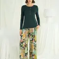 LYYN Çiçek Ve Yaprak Desenli Pijama Takımı