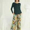 LYYN Çiçek Ve Yaprak Desenli Pijama Takımı