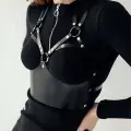 LYYN Deri Harness Büstiyer, Şık Deri Korse - Brf872