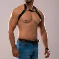 LYYN Erkek Deri Göğüs Harness - Brfm139