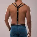 LYYN Erkek Omuzdsan Askılı Deri Harness - Brfm140