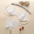 LYYN Fantezi Beyaz Dantelli Seksi Sütyen Kilot Takım
