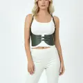 LYYN Haki Renk Kalın Kadın Kemeri, Deri Kemer Harness - Brf605