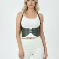 LYYN Haki Renk Kalın Kadın Kemeri, Deri Kemer Harness - Brf605