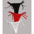 LYYN Kadın 3lü Dantelli Yandan Bağlamalı Seksi Tanga