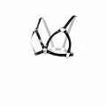 LYYN Siyah Göğüs Harness Suni Deri O-halkalı Bralet - Brf190