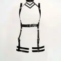 LYYN Siyah Jartiyer Harness Deri Vücut Tokalı Aksesuar - Brf1301