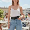 LYYN Siyah Kadın Kemer Kalın Bel Korse Aksesuarı - Brf1117