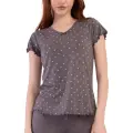 LYYN Vıscon V Yaka Kısa Kol Şortlu Pijama Takım K409290