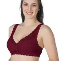 BORDO MI Emay 188 B Pedli Dantelli Telli Toparlayıcı Sütyen