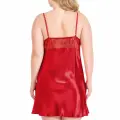 Büyük Beden Kırmızı Kısa Saten Gecelik