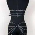 Deri Body Harness, Kadın Deri Fantezi Giyim - Brf1084