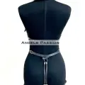 Deri Body Harness, Zincir Ve Kelepçeli Fantezi İç Giyim - Brf1098