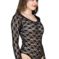 Derya Kurşun Bisiklet Yaka Dantelli Çıtçıtlı Kadın Body 327