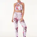 Derya Kurşun Kadın Çiçek Desenli Büstiyer Tayt Takım 530