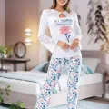 Derya Kurşun Uzun Kol Dantelli Kadın Pijama Takım 1115