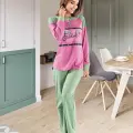 Derya Kurşun Uzun Kol Kadın Pijama Takım 1120