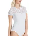 Derya Kurşun Yarım Kol Dantelli Kadın Body 338
