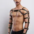 Erkek  Fantazi Giyim Deri Kol Ve Göğüs Harness - Brfm5