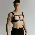 Erkek  Techno Party Aksesuar, Deri Göğüs Harness - Brfm116