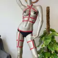 Fantazi Deri Jartiyer Ve Göğüs Harness Takım - Brf272
