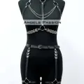 Fantazi İç Giyim Zincirli Erotik Harness Takım - Brf1081