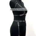 Fantazi İç Giyim Zincirli Erotik Harness Takım - Brf1081