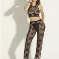FANTEZİ TRANSPARAN BRALET, PANTOLON TAKIM SİYAH (MGP6154)