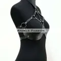 Göğüsleri Açık Deri Fantezi Giyim, Deri Göğüs Harness - Brf1237