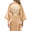 Gold Kısa Saten Bride Sabahlık