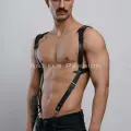 Gömlek Üzeri Erkek  Harness Aksesuar, Omuz Detaylı Deri Harness - Brfm135