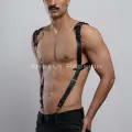 Gömlek Üzeri Erkek  Harness Aksesuar, Omuz Detaylı Deri Harness - Brfm135