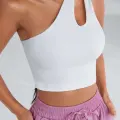 Kadın Beyaz Tek Omuz Cut Out Detaylı Crop Top Bluz