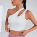 Kadın Beyaz Tek Omuz Cut Out Detaylı Crop Top Bluz