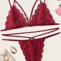 Kadın Bordo Dantel Sütyen Külot Takımı