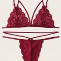 Kadın Bordo Dantel Sütyen Külot Takımı